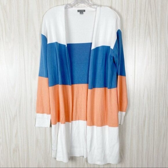 Falls Creek | Knit Open Front Striped Cardigan Size Medium - Picture 1 of 4